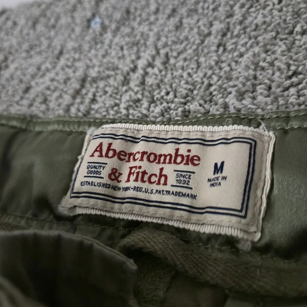 VTG Abercrombie & Fitch Pants Men M Green Baggy Paratrooper Cargo Rugged Y2K
